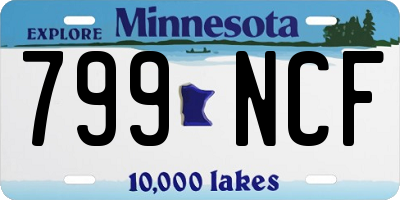 MN license plate 799NCF