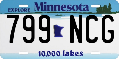 MN license plate 799NCG