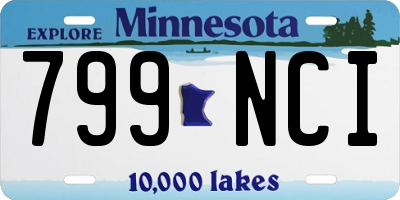 MN license plate 799NCI