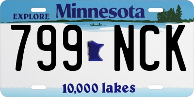 MN license plate 799NCK
