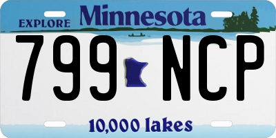MN license plate 799NCP