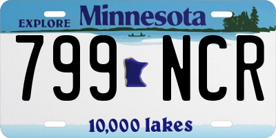 MN license plate 799NCR