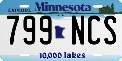 MN license plate 799NCS