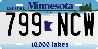 MN license plate 799NCW