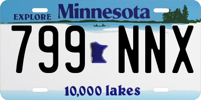 MN license plate 799NNX