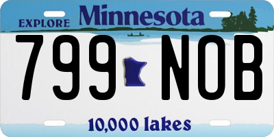MN license plate 799NOB
