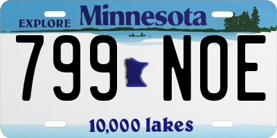 MN license plate 799NOE