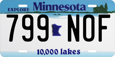 MN license plate 799NOF