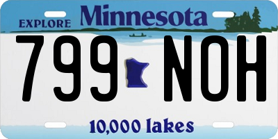 MN license plate 799NOH