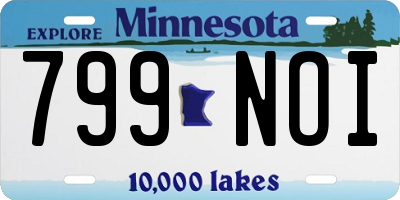MN license plate 799NOI