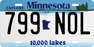 MN license plate 799NOL