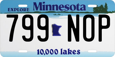 MN license plate 799NOP