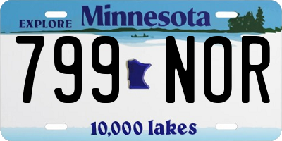 MN license plate 799NOR