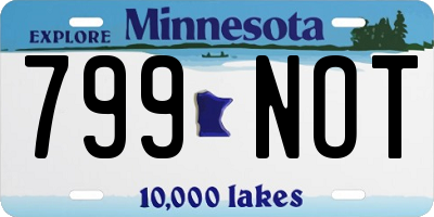 MN license plate 799NOT