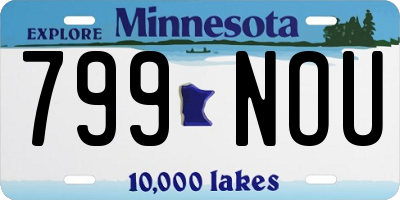 MN license plate 799NOU