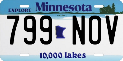 MN license plate 799NOV