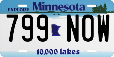 MN license plate 799NOW