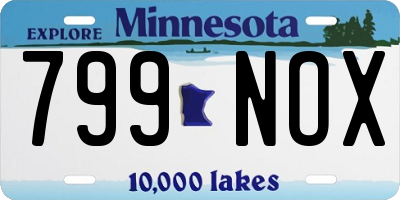 MN license plate 799NOX
