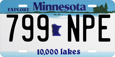 MN license plate 799NPE