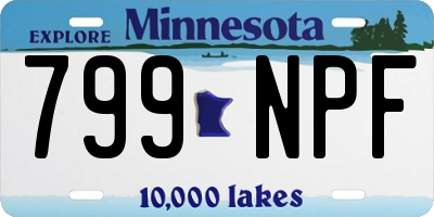 MN license plate 799NPF