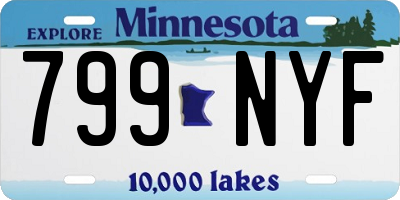 MN license plate 799NYF