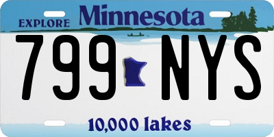 MN license plate 799NYS