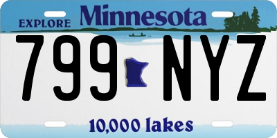 MN license plate 799NYZ