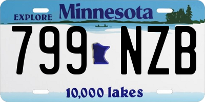 MN license plate 799NZB