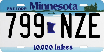 MN license plate 799NZE