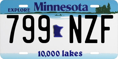 MN license plate 799NZF