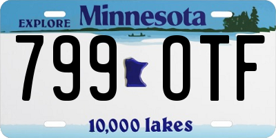 MN license plate 799OTF