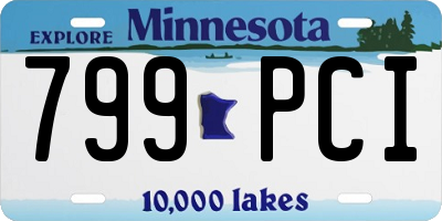 MN license plate 799PCI
