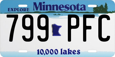 MN license plate 799PFC