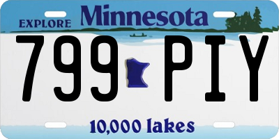 MN license plate 799PIY