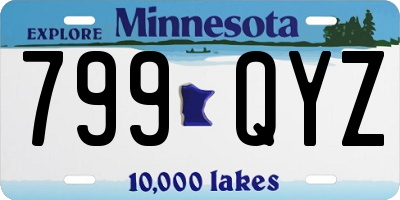 MN license plate 799QYZ