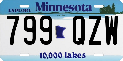 MN license plate 799QZW