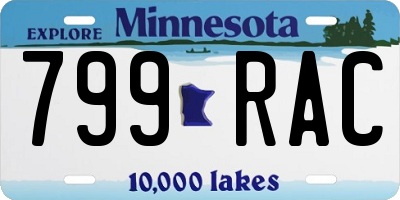 MN license plate 799RAC