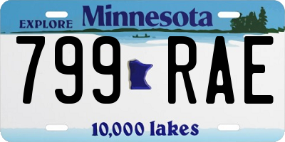 MN license plate 799RAE