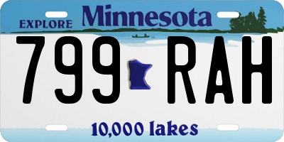 MN license plate 799RAH