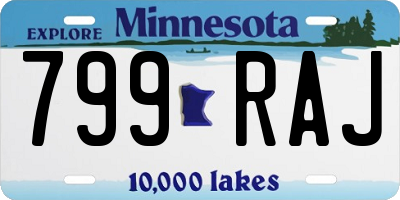 MN license plate 799RAJ