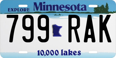 MN license plate 799RAK