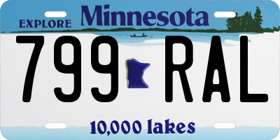 MN license plate 799RAL