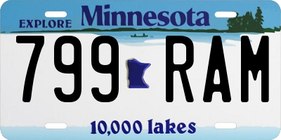 MN license plate 799RAM
