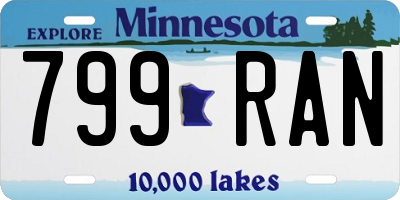 MN license plate 799RAN