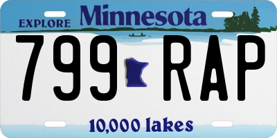 MN license plate 799RAP