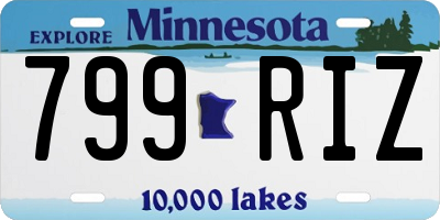 MN license plate 799RIZ