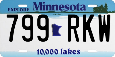 MN license plate 799RKW