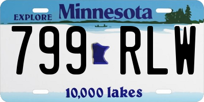 MN license plate 799RLW