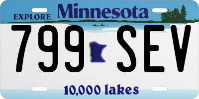 MN license plate 799SEV