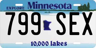 MN license plate 799SEX